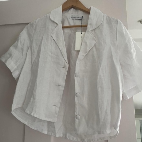 Faithfull the Brand Chenault White Linen Shirt - Picture 2 of 2